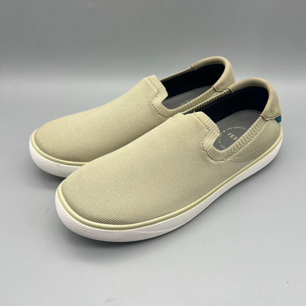 Vessi Boardwalk Slip-On Women Size 8 Tan‎ Beige Waterproof Knit Sneakers EUC
